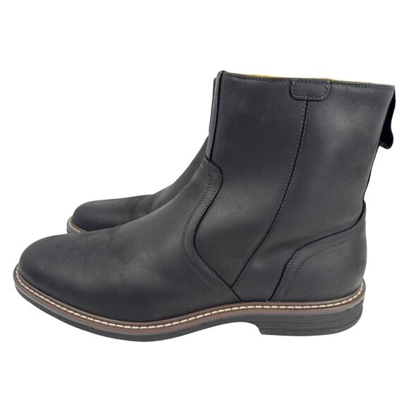 Florsheim Men's Norwalk Chelsea Side Zip Boot Black Leather Crazy Horse 13 M D - Picture 5 of 11